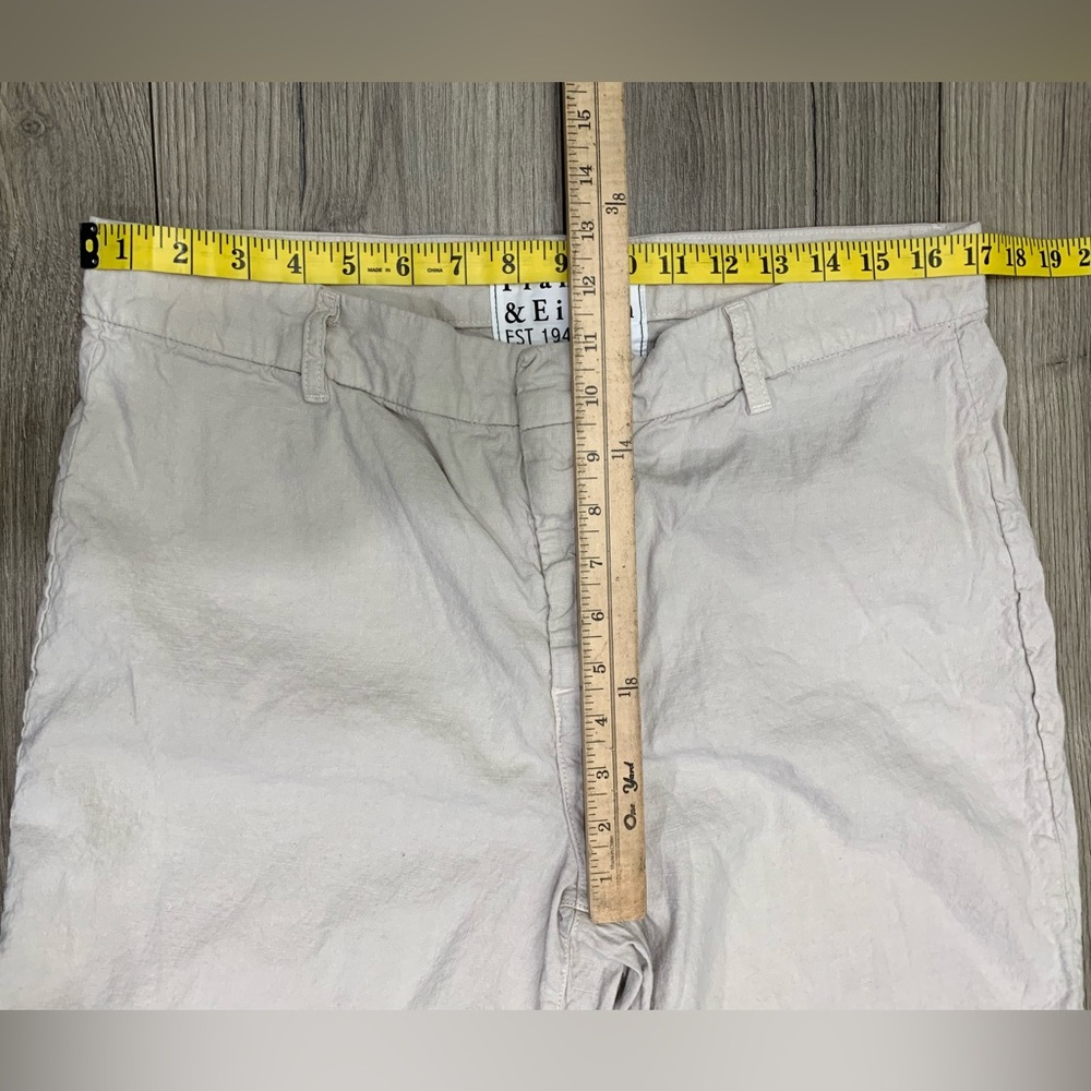 Frank & Eileen Waterford Wexford Flax Linen Pants Cement Beige Size 14 - Picture 7 of 11